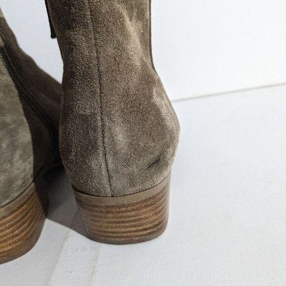 Aquatalia Fuoca Suede Stacked Heel Boots - Picture 11 of 11